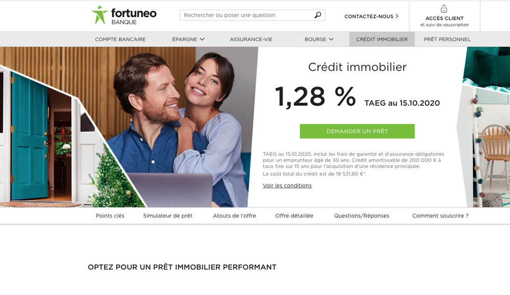 Crédit immobilier Fortuneo : Avis et infos sur l'offre - Arifor